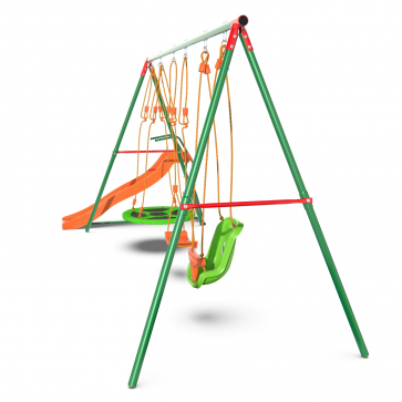 Детский комплекс DFC MULTIPLAY качели: верёвочные, для малышей, гнездо; горка - 3